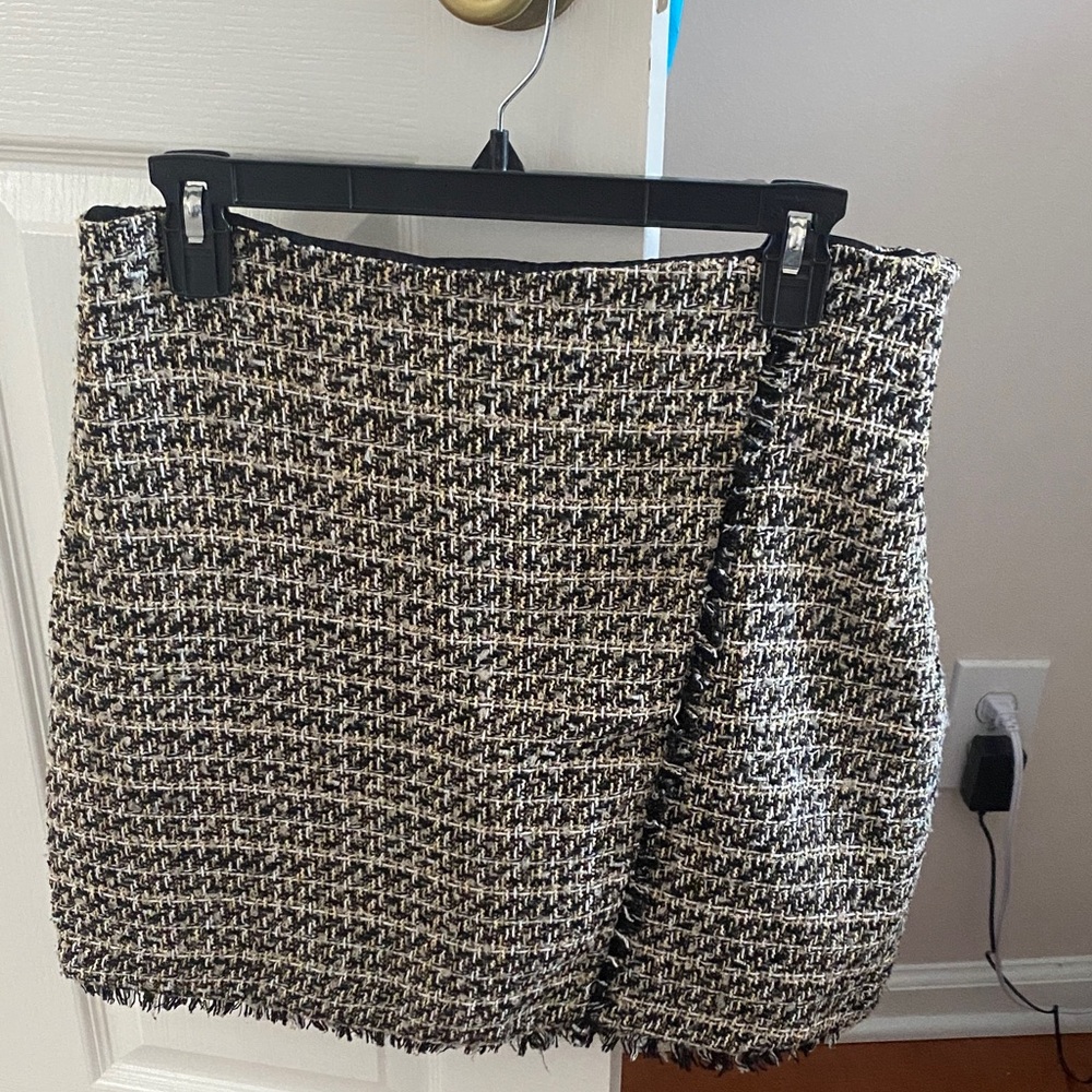 Express Black and White Tweed Pencil Skirt